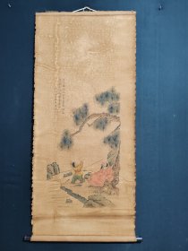 编号N686 纯手工画 材质:绢本 尺寸:150cm×65cm 画心尺寸:85cm×46cm