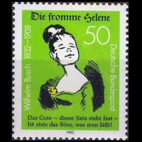 德国邮票西德1982年画家布施诞生150年纪念 新 1全