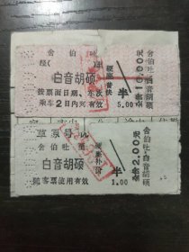 草原号优 舍伯吐——白音胡硕 1999年硬卡火车票及补票（揭薄）