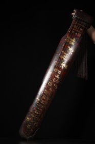 木胎大漆描金七弦古琴 长120cm 宽18.5cm 高9cm 重2385克