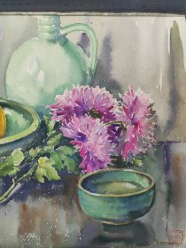 中国水粉画名家，李咏森，景物