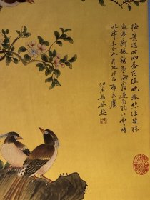 五代南唐画家徐熙手绘绢本立轴花鸟画一幅