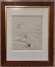 竹内栖凤（1864-1942）柿子 匾额 手绘 真迹 古笔 南画 日本画 挂轴 国画 文人画 南画 茶挂 文人茶室