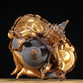 清代 铜鎏金双身金刚总持