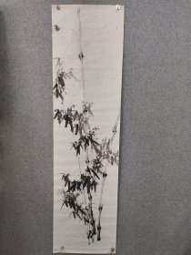 墨竹 (未落款) 六尺条屏 180*50 cm两幅 长款短款随君意 是风是雨任您猜…… 喜欢的拿走……轻微撕裂不影响画面……