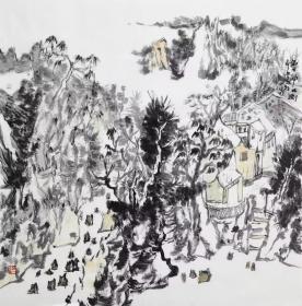 保真字画，
王士生   68X68cm
       王士生 1963生，山东宁阳人。1986年毕业于山东艺术学院，修业于中国艺术研究院、中央美术学院中国画高研班。现为中国美术家协会会员、泰山学院美术系副教授04。