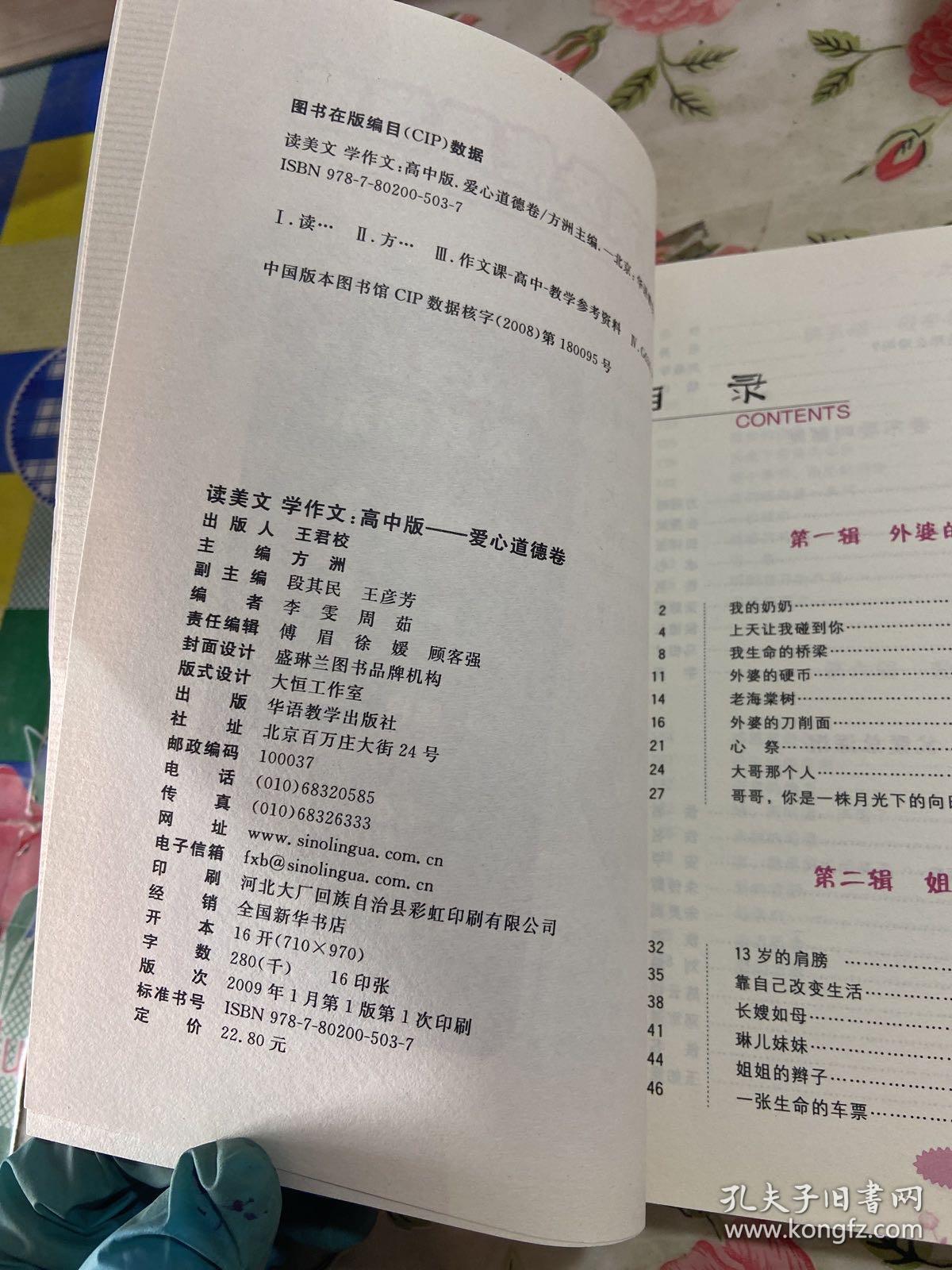 方洲新概念·读美文 学作文·刻在秋叶上的感动：爱心道德卷（高中版）