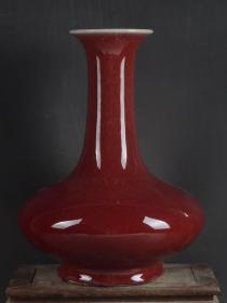 祭红扁瓶花瓶