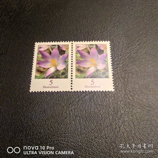 欧洲 紫色花卉双联邮票新票 非常精美！包邮！全品 收藏
