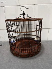 旧藏黄花梨木鸟笼，全榫卯结构