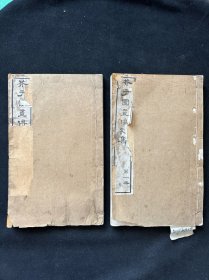 光绪12年鸿文书局白纸石印仿木刻，《 芥子园画传初集1集4集 两册 石印本，晚清时代特色 大开本25*15厘米