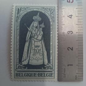 sl13外国邮票 比利时邮票1967年 圣诞节 哈瑟尔特的圣母雕像 新 1全 背胶泛黄 雕刻版