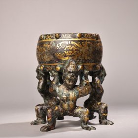 珍品旧藏下乡收青铜器搓金带铭文鼓 工艺精湛 器型款式精美 重2900克 高17厘米 宽23厘米