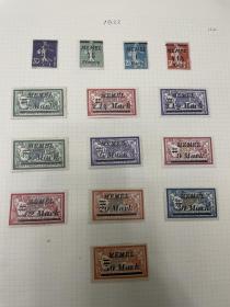 古典邮票加盖改值梅梅尔二战前期德国占领区邮票一套新票
