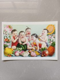 五十年代美术明信片:开花结果