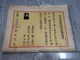 中央财政干部学校结业证书（1956年）