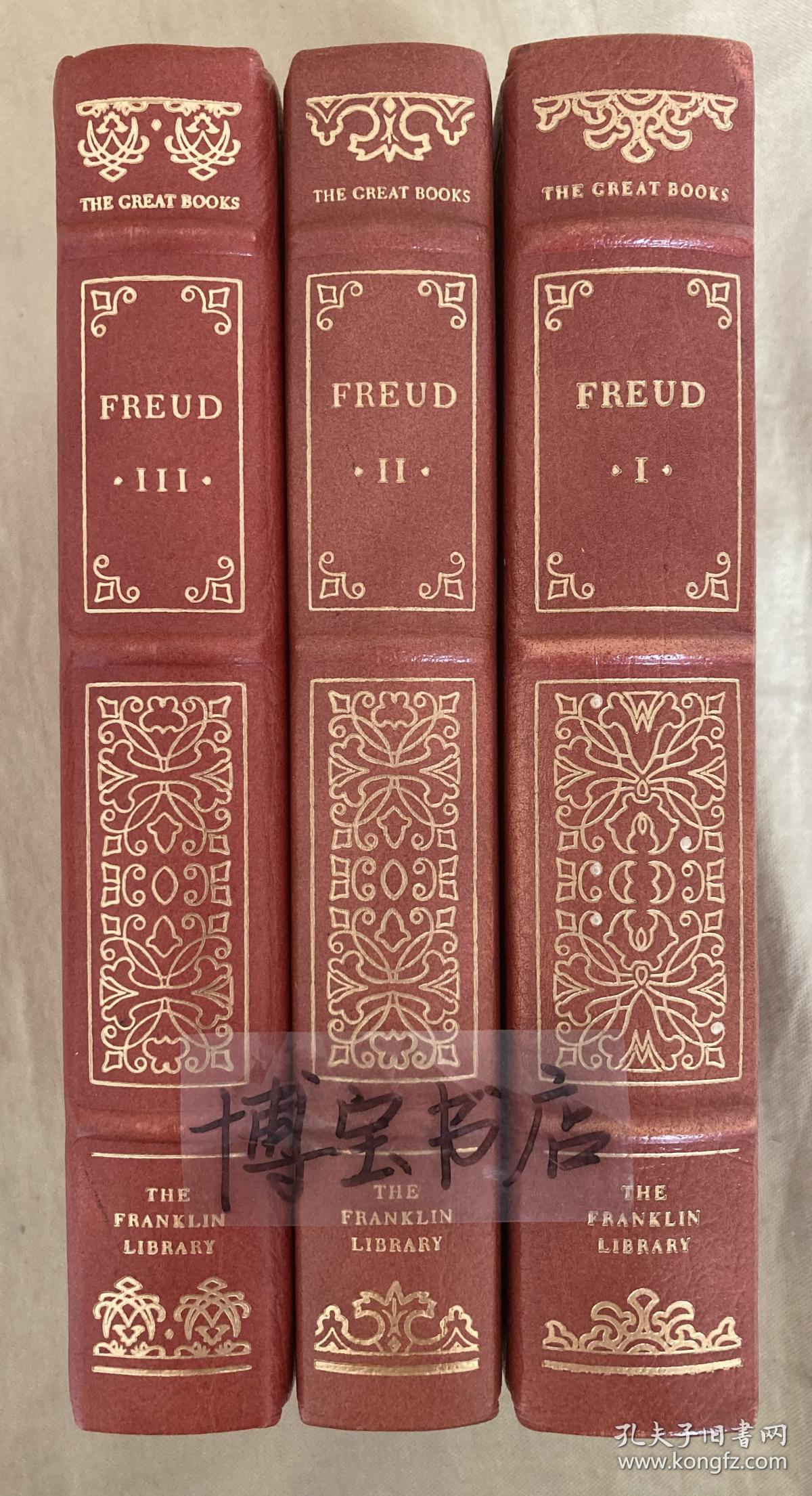 Franklin Library25周年真皮限量： The Works of Sigmund Freud 《 西格蒙德·弗洛伊德全集 》六册全套（三大册+三小册），西方世界伟大名著系列丛