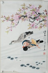 417-14张德泉《桃花鸳鸯》
