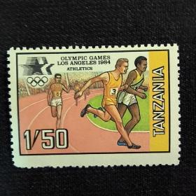A705外国邮票坦桑尼亚1984年8月6日，洛杉矶夏季奥林匹克运动会 田径 跑步 4-2 新 1枚 （光线偏黄）