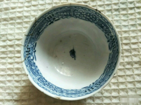 清早期精品青花山水杯标本器