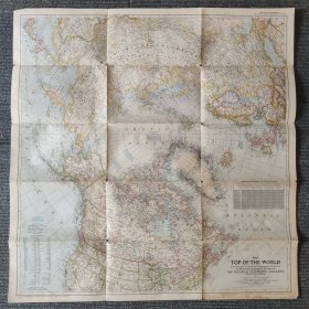 National Geographic国家地理杂志系列地图之1949年10月 Top of the World 北极地图