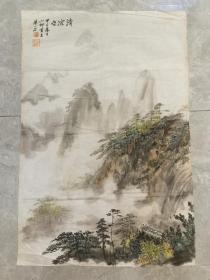 海派著名画家朱一石山水《清凉台》68cmX45cm