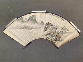 李培基，秋山圖。 18×51。