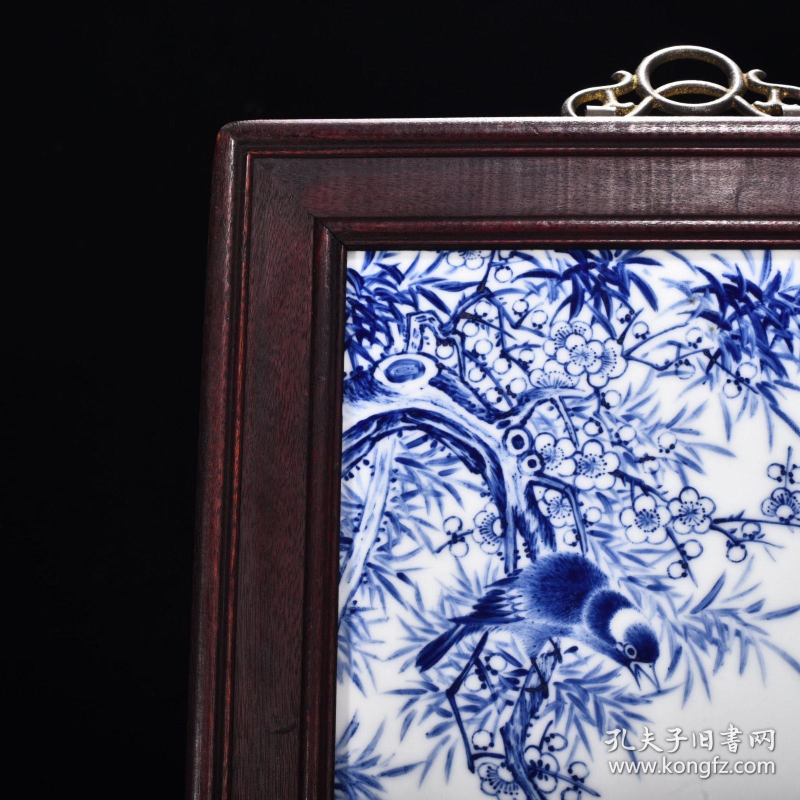 点击查看原图 民国竹溪道人王步青花春溪晨曲花鸟瓷板画 高43厘米宽32厘米