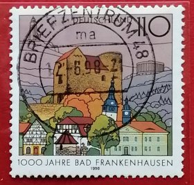 德国邮票 1998年 巴特弗兰肯豪森建城1000周年 1全信销