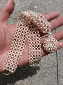 天然珍珠重工编织项链