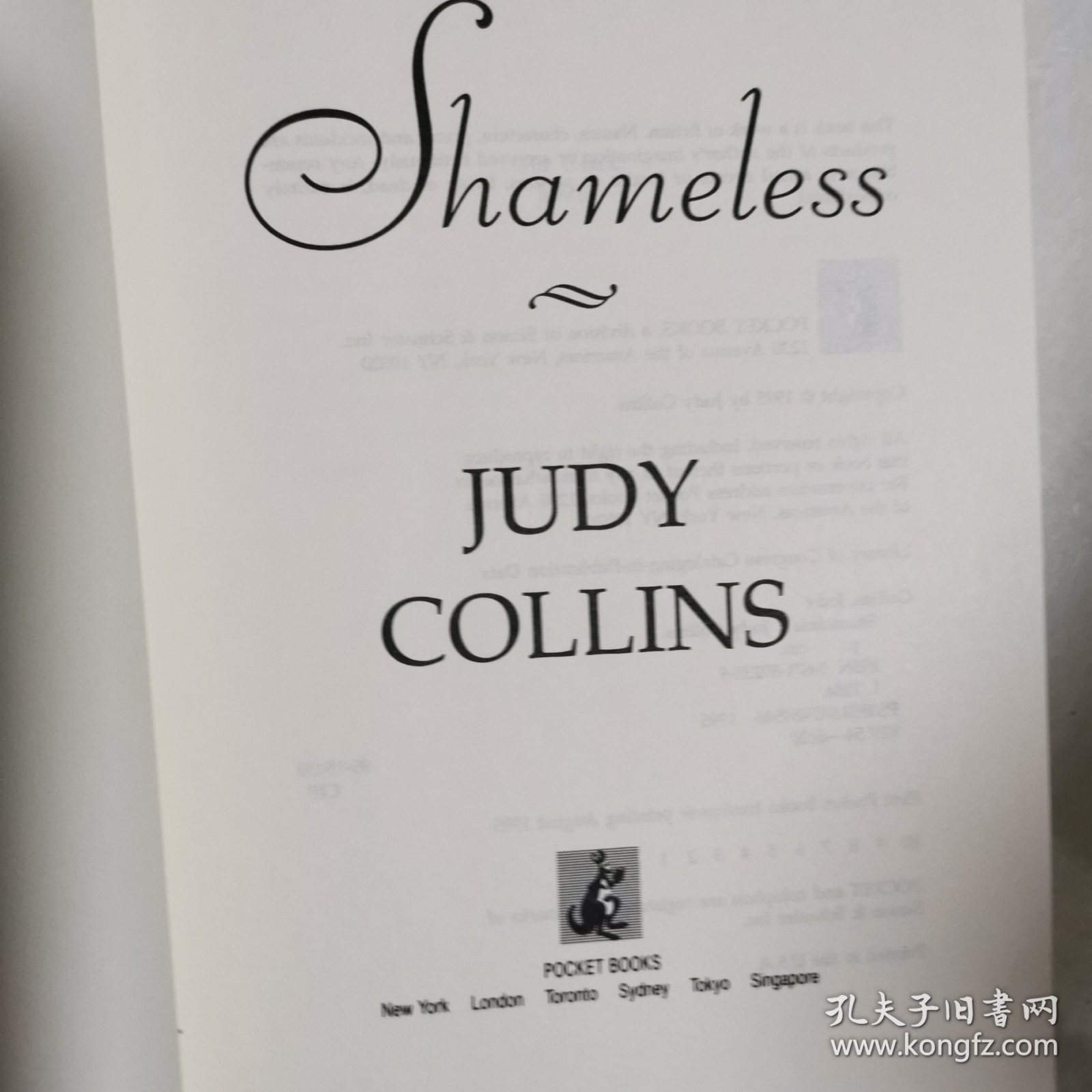 JUDY COLLINS （无耻之徒）英文原版精装