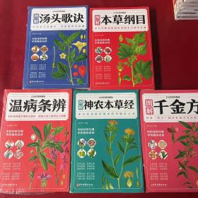 温病条辨，图解神农本草经，图解千金方，汤头歌诀，图解本草纲目，5册