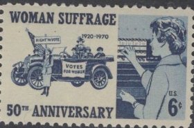 妇女参政50周年-竞选汽车 美国1970年邮票1全