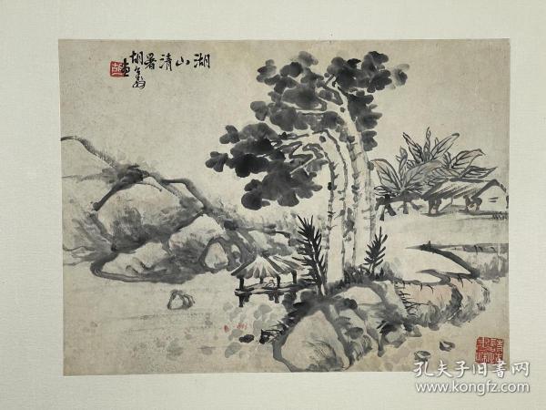 胡公寿  尺寸  34/25  镜片 (1823—1886)，华亭(今上海松江)人。初名远，号瘦鹤、小樵，别号山民，以字行，寓上海。工画山水、兰竹、花卉，萃古今诸家之妙，成一大家。江、浙名士无不倾服。书法出入于平原、北海间，独具体势。诗宗少陵，清健遵练。为海上画派代表画家之一。传世作品有《桂树图》、《香满蒲塘图》等。