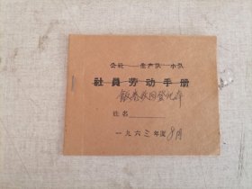 1963年社员劳动手册（记录陕西省蒲城师范学校灶务室饭票收回账目）