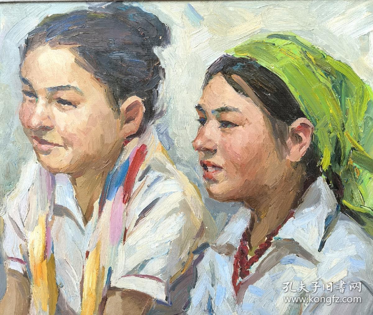 【周大正出版油画】少数民族少女，作于1984年，录于2002年巜周大正油画集》