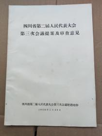 四川省第二届人民代表大会第三次会议提案及审查意见