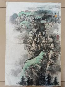 中国美术家协会会员，中国戏曲学院中国画教授。【周志龙 山水画作品一幅45.5x68】保真出售！