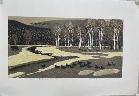 【终身保真版画】徐成春，66X34cm版画！2
       1960年生于沈阳，1985-1986年就读于鲁迅美术学院版画系，中国美术家协会会员，中国版画家协会会员，北极森林版画协会主席。自1979年开始美术创作，其中部分作品在《美术》、《连环画》、《版画世界》、《美术大观》、《华人美术报》、《诗刊》等报刊发表。