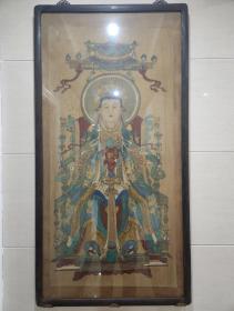 《九天玄女》清代。

装裱尺寸64cm×124cm，画工精致。