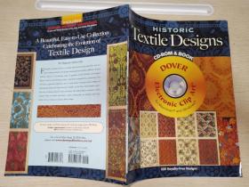 英语原版 历史纺织品设计图案 附光盘  Historic Textile Designs CD-ROM and Book