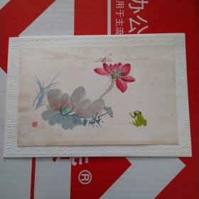 七八十年代微型纸板手工画，荷塘月色…