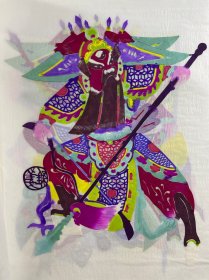 中国民间剪纸 三国人物 点色剪纸(超大剪纸·一盒10张)