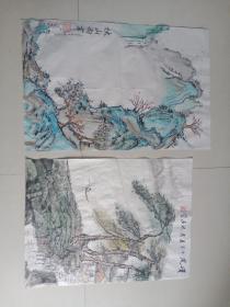 手绘国画 山水画（2张）