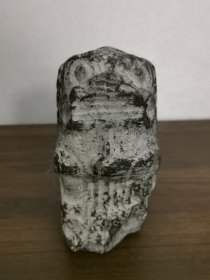 清代黑青石案头狮(底有些残)