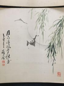 （Q E3132）日本回流 绢本 色纸画  单幅价格60起，每幅价格不一，就剩一幅兔子，两幅以上包邮