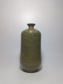 旧藏老瓷器耀州窑青瓷瓶