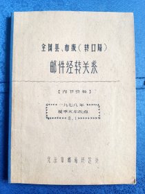 全国县，市级（转口局）邮件经转关系（一九七八年夏季火车改点）