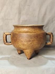 古玩收藏  古董  铜器  铜香炉  尺寸
​长宽高:22/15.5/14厘米   重量:4.4斤