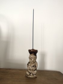 元代磁州窑油灯，可做香插
